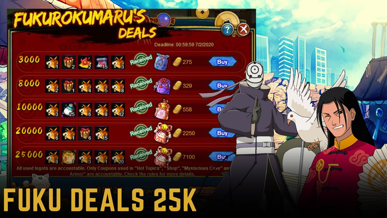 Naruto Online - Fukurokumaru's Deals 25k And Great Plates!