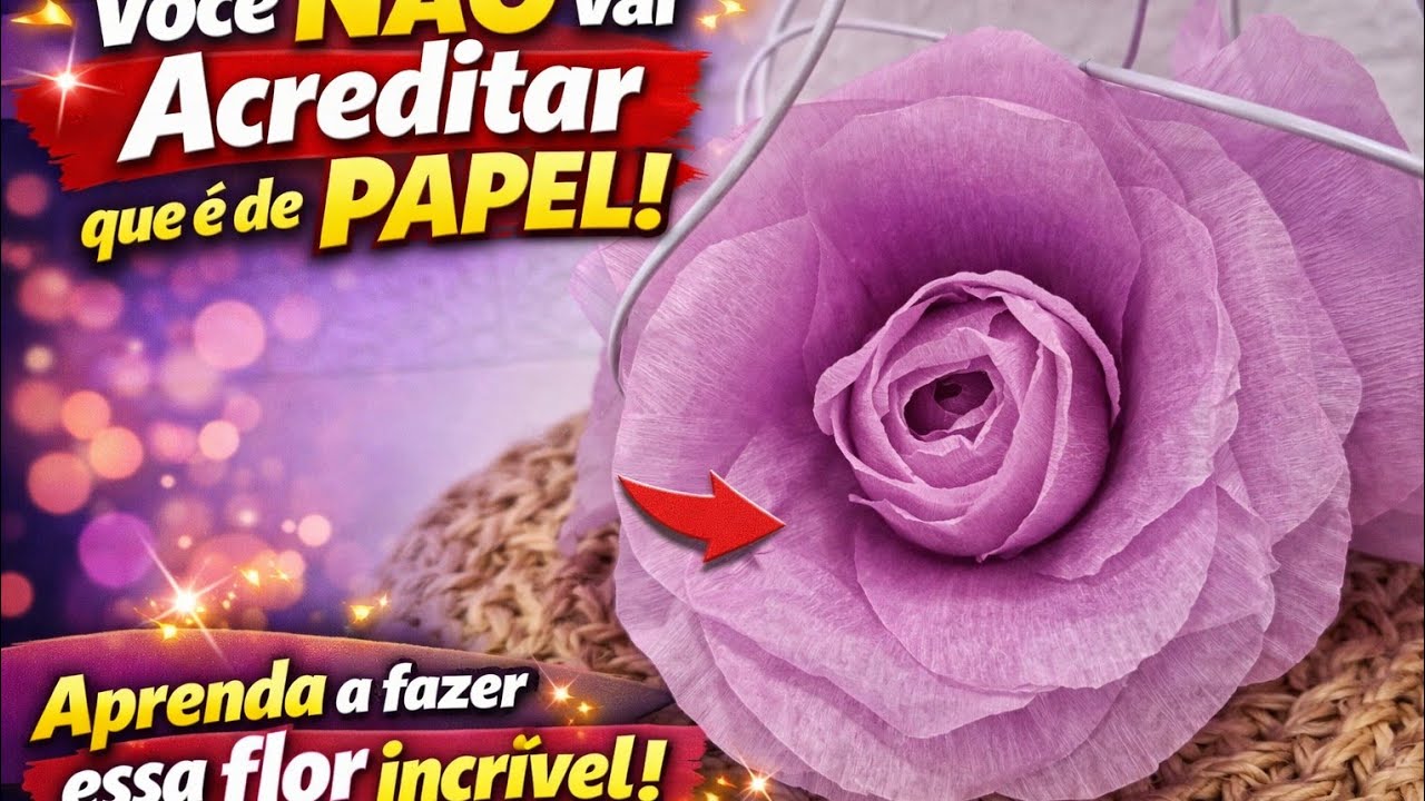 Flores de Papel  Perfeitas 🌸 Aprenda o Passo a Passo Fácil!