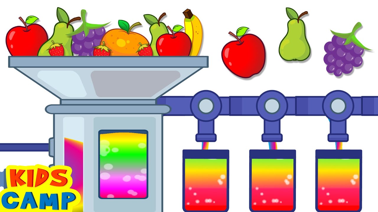 Learn Colors for Kids With Fruit Juice Factory | Best Learning Videos for Toddlers | @kidscamp