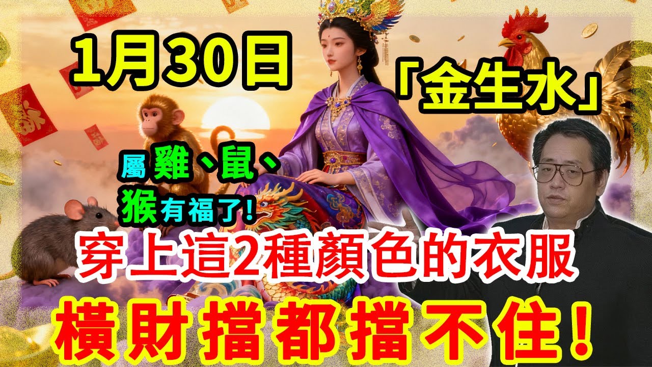 喜訊！1月30號，屬雞、屬鼠、屬猴的人有福了！農曆臘月十二「百福節」，太素元君親自送財，出門往西方走，穿上這2種顏色的衣服，橫財擋都擋不住！ #財運 #生肖 #接財神 #好運