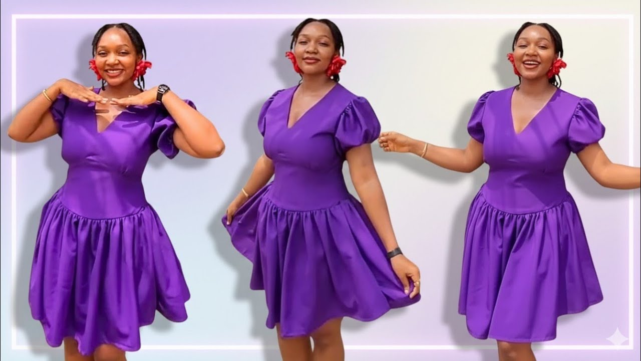 How to Make a V-neck Gathered Dress with Underbust/Basque Waistline 