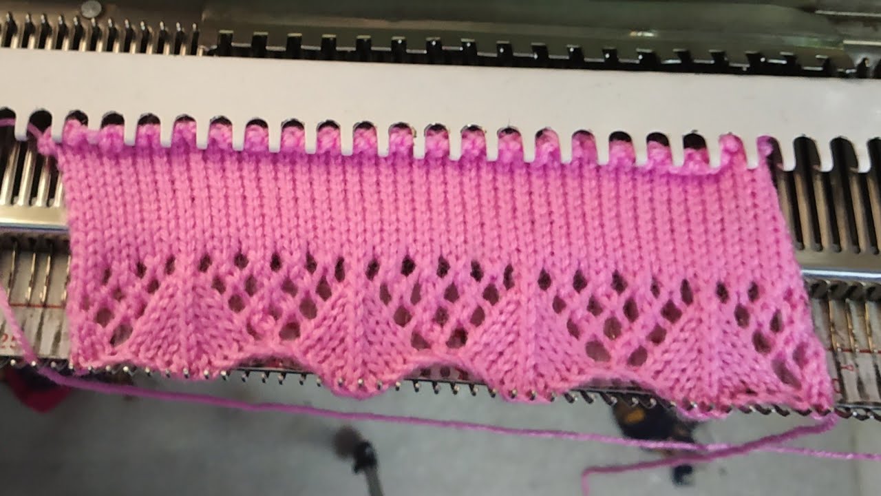 Single border design in knitting machine #7 (निटिंग मशीन में सिंगल बोडर डिजाइन #7)
