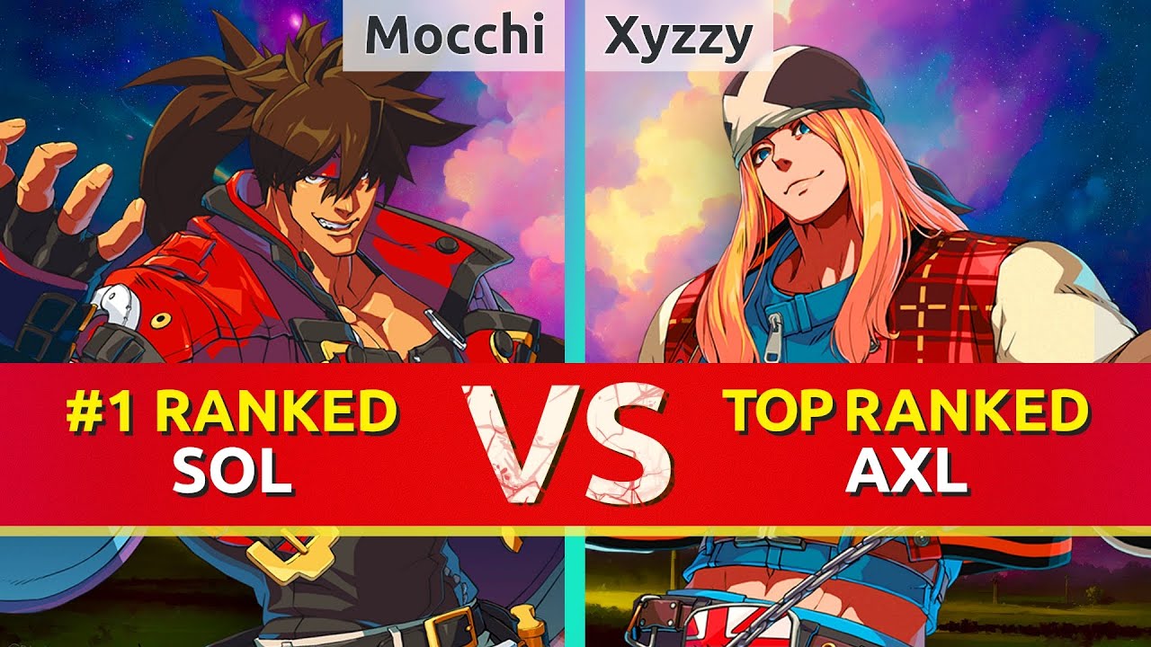 GGST ▰ Mocchi (#1 Ranked Sol) vs Xyzzy (TOP Ranked Axl). High Level Gameplay