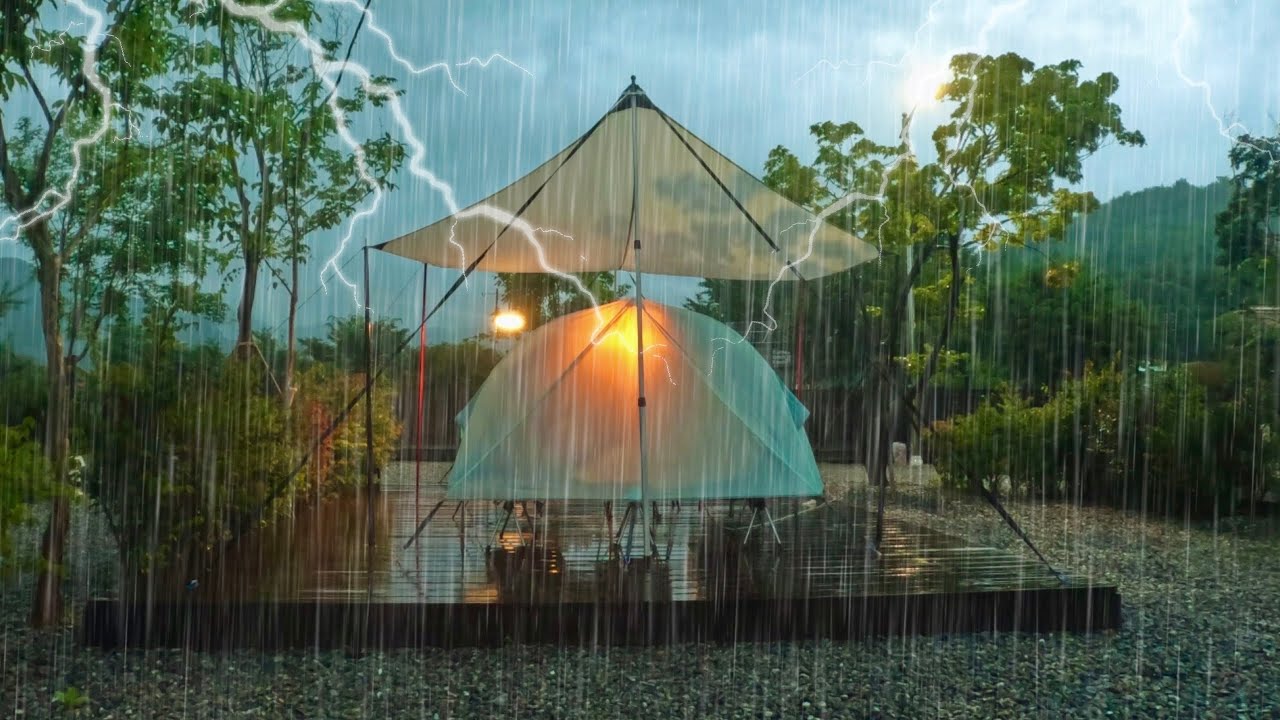 Camping in Heavy Rain Collection ⛈️ Non-stop Relaxing Rain Sound for Sleep ☔️ 2 Hours RAIN ASMR