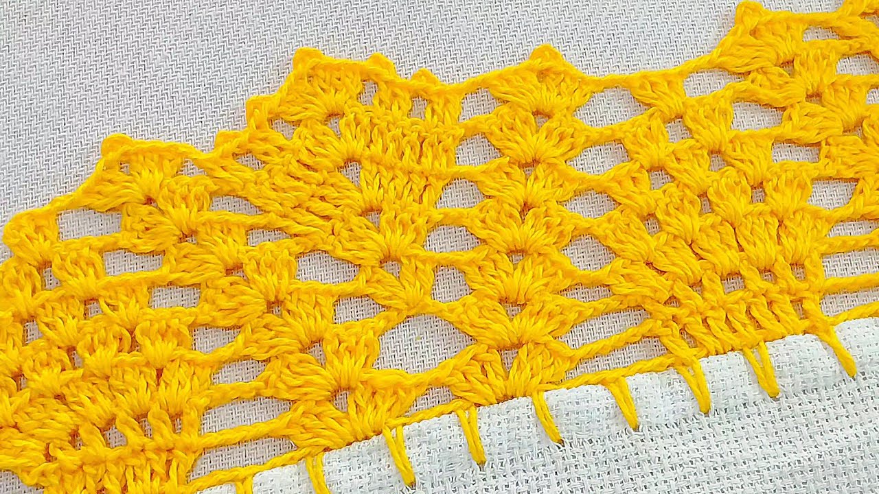 bico/Barrado de crochê fácil para pano de prato #crochê #barradinho #panodeprato
