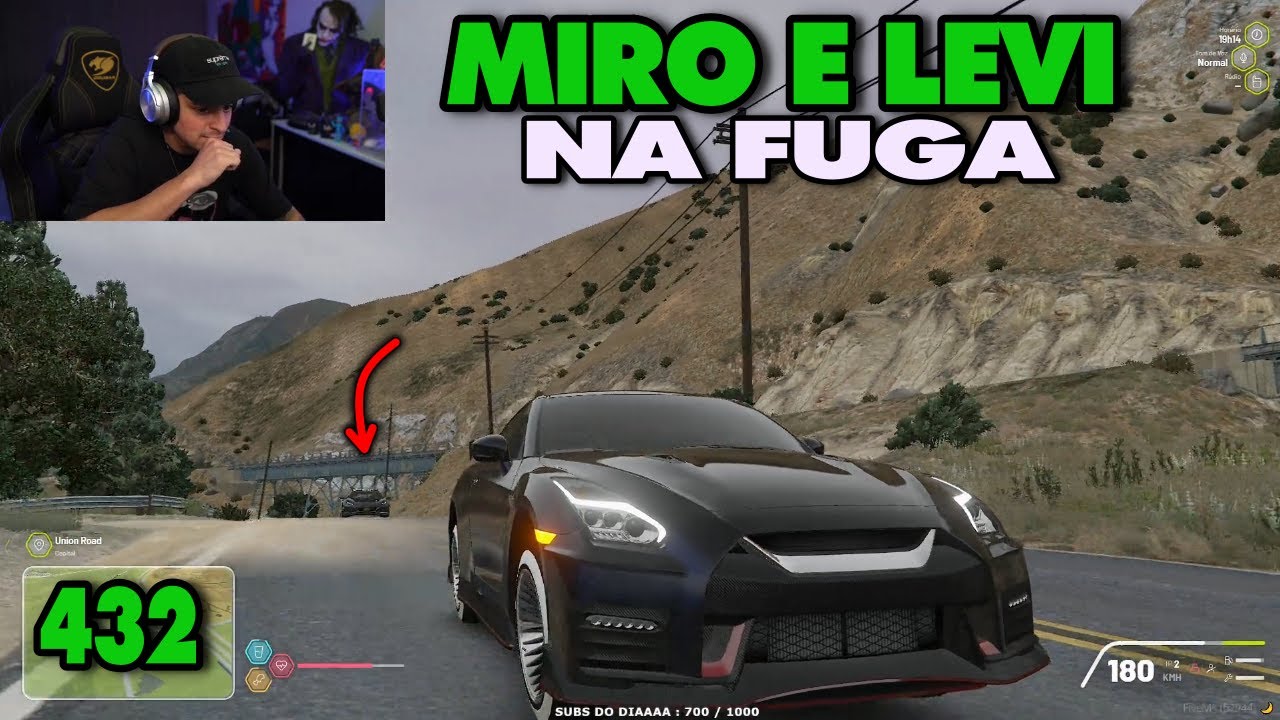 LEVI FICOU SUPRESO COM O MIRO DANDO FUGA DA POLÍCIA - GTA RP