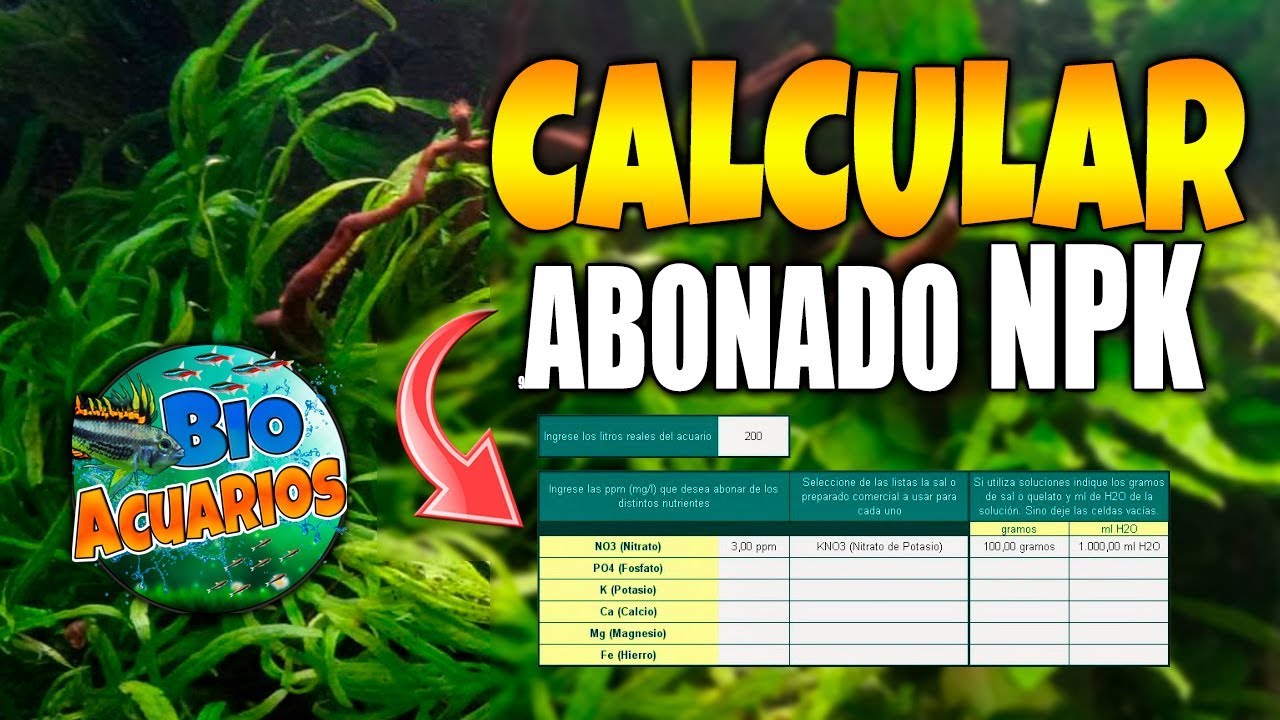 😋Cómo CALCULAR el ABONADO de NPK - ABONAR ACUARIO PLANTADO || Bio Acuarios HD