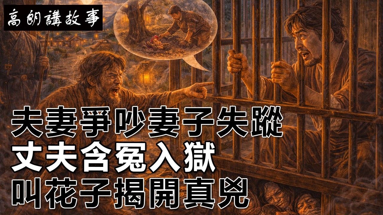 民間故事：夫妻爭吵妻子失蹤，丈夫含冤入獄，叫花子揭開真兇｜高朗講故事