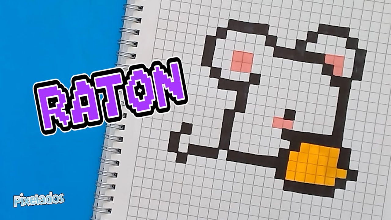 COMO DIBUJAR UN RATON COMIENDO QUESO PIXEL ART - PIXELADOS