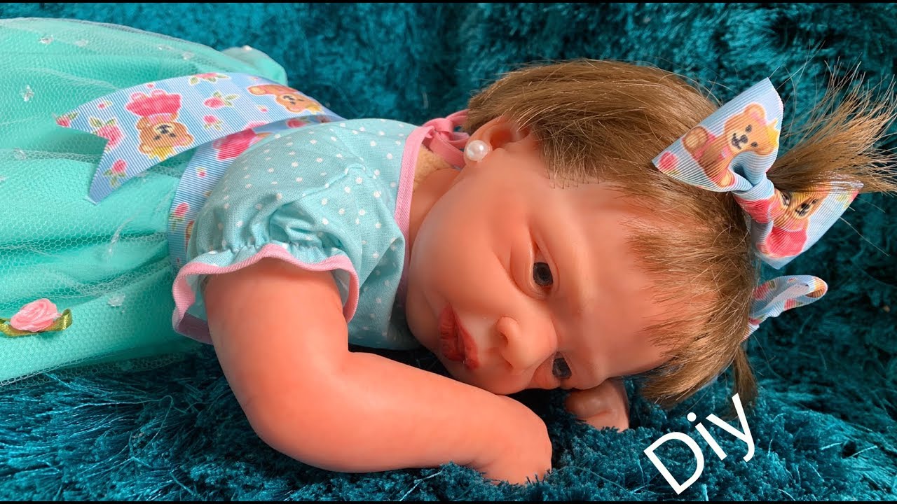 Como fazer VESTIDO DE FESTA para BEBÊ REBORN - Diy - Risoleta