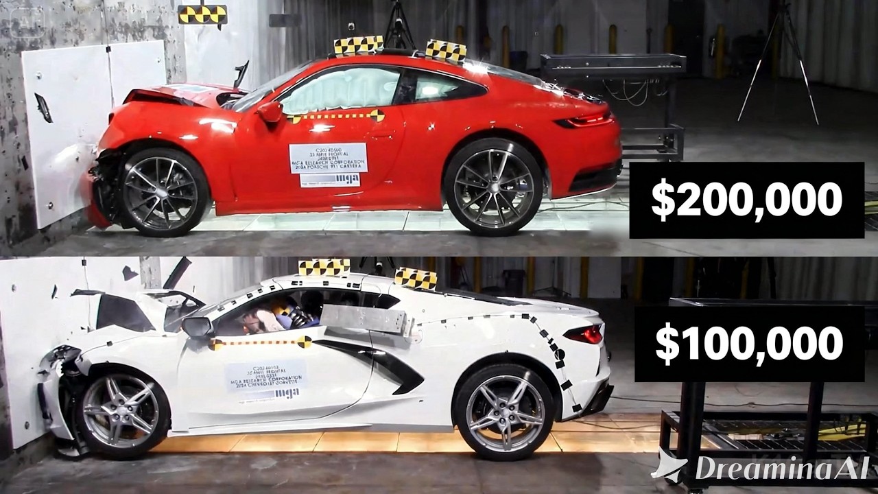 Porsche 911 vs Chevrolet Corvette Crash Test