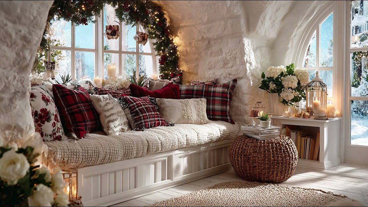 Peaceful Snowy Cabin Night ❄️🔥 Fireplace Ambience for Sleep, Calm & Stress Relief