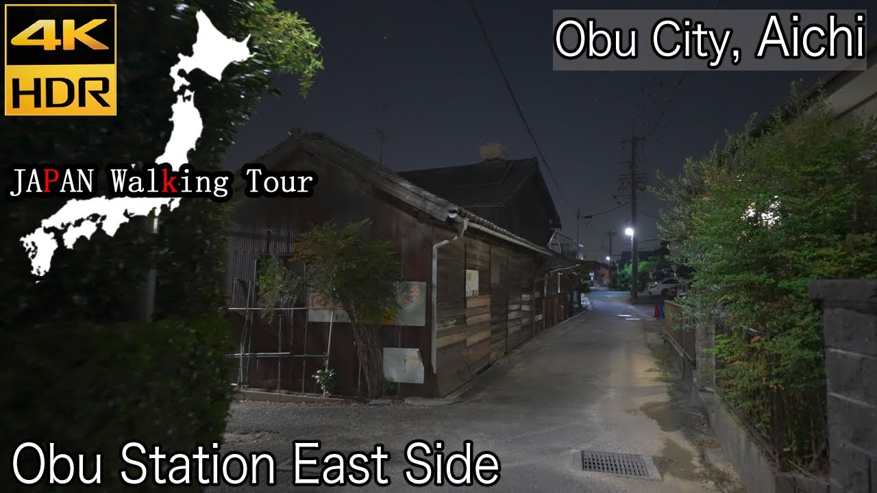 [4K HDR] Obu City at Night | Obu Station East Side, Aichi