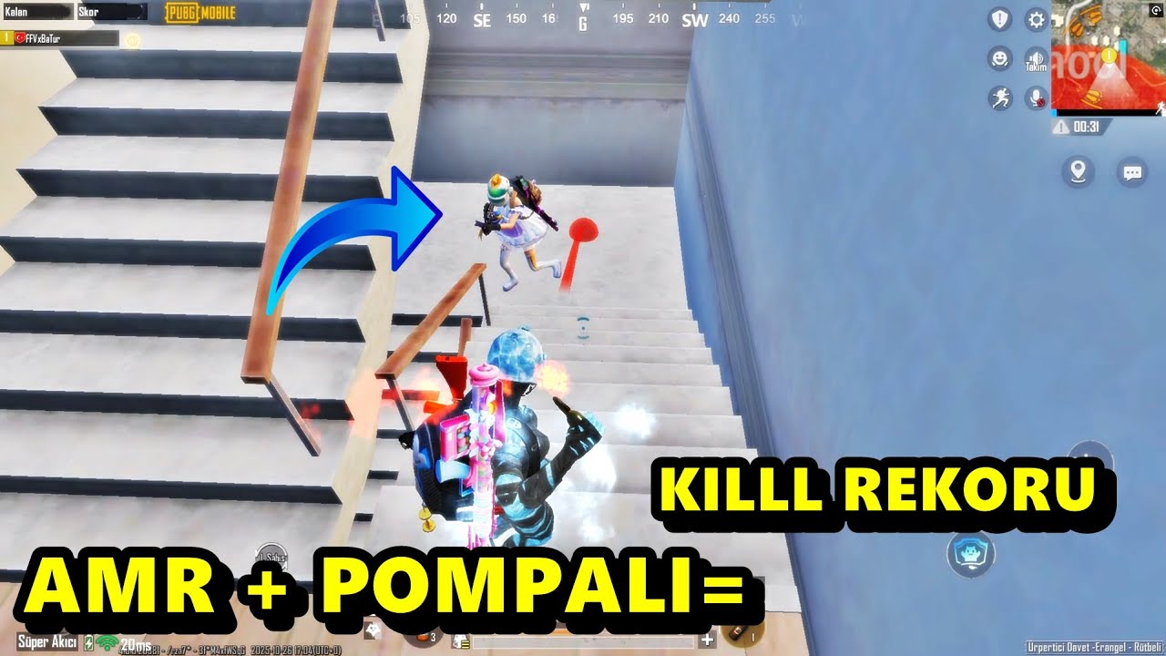 AMR + POMPALI = KILLLL REKORU YOK BÖYLE MAÇ BATUR GAME SOLO SQUAD PUBG MOBİLE
