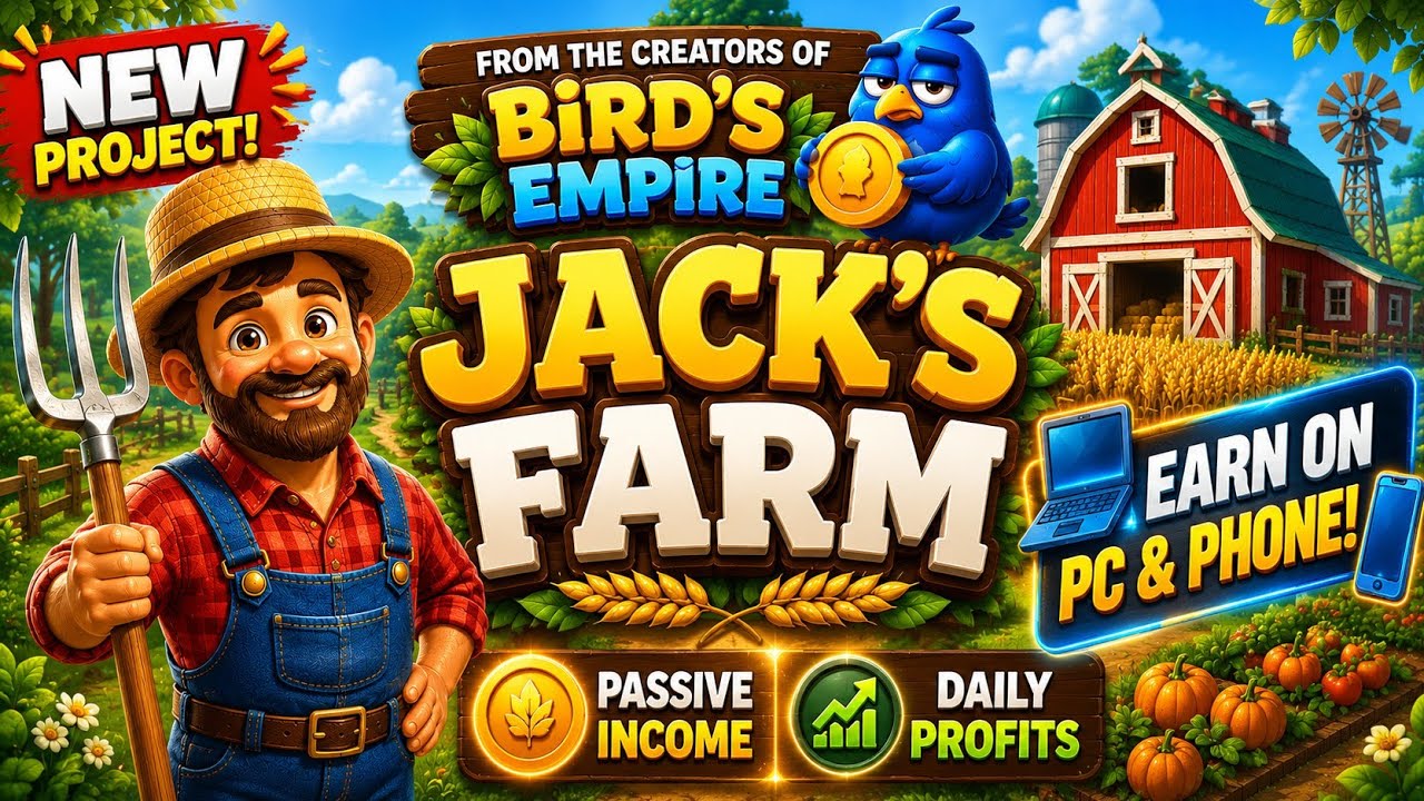 Jack's Farm - NEW Telegram Farming Game | Daily Earnings (From the Creators of Bird's Empire)
