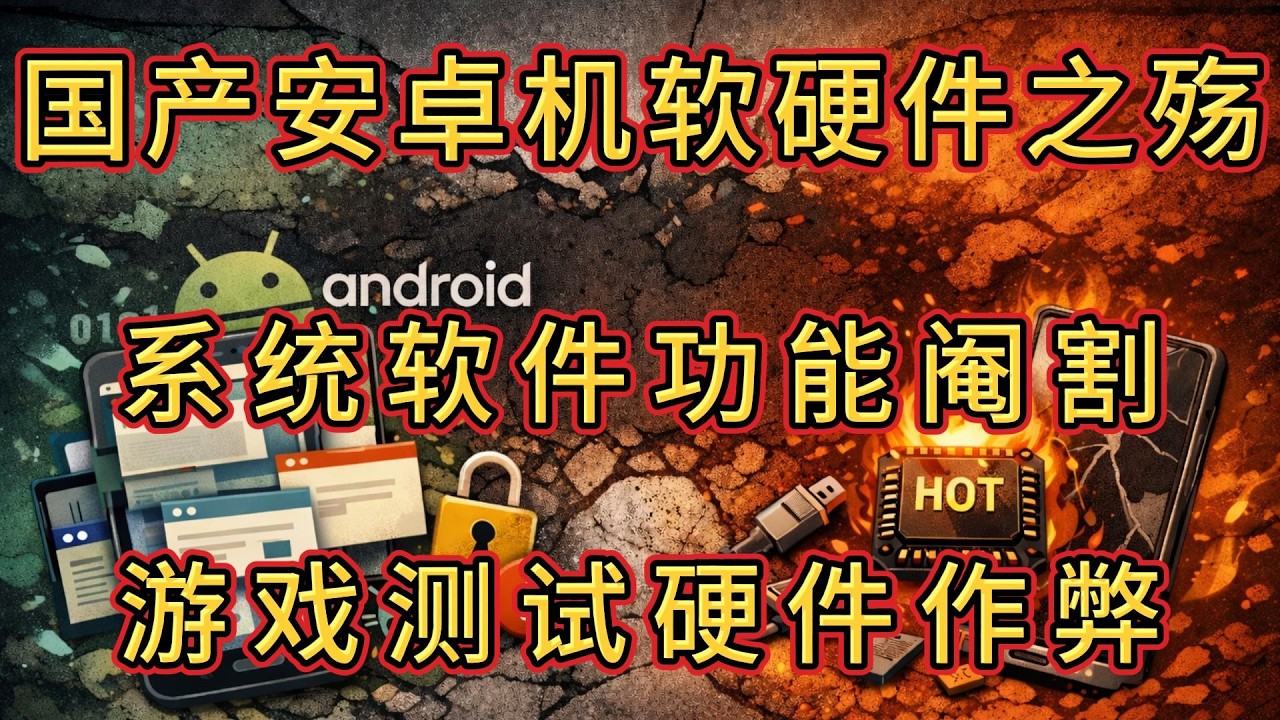 【备份留念】国产安卓机软件+硬件双重之殇？1、国产安卓阉割了哪些功能。2、厂商硬件作弊太疯狂。（视频来源：科技老男孩+极客湾）
