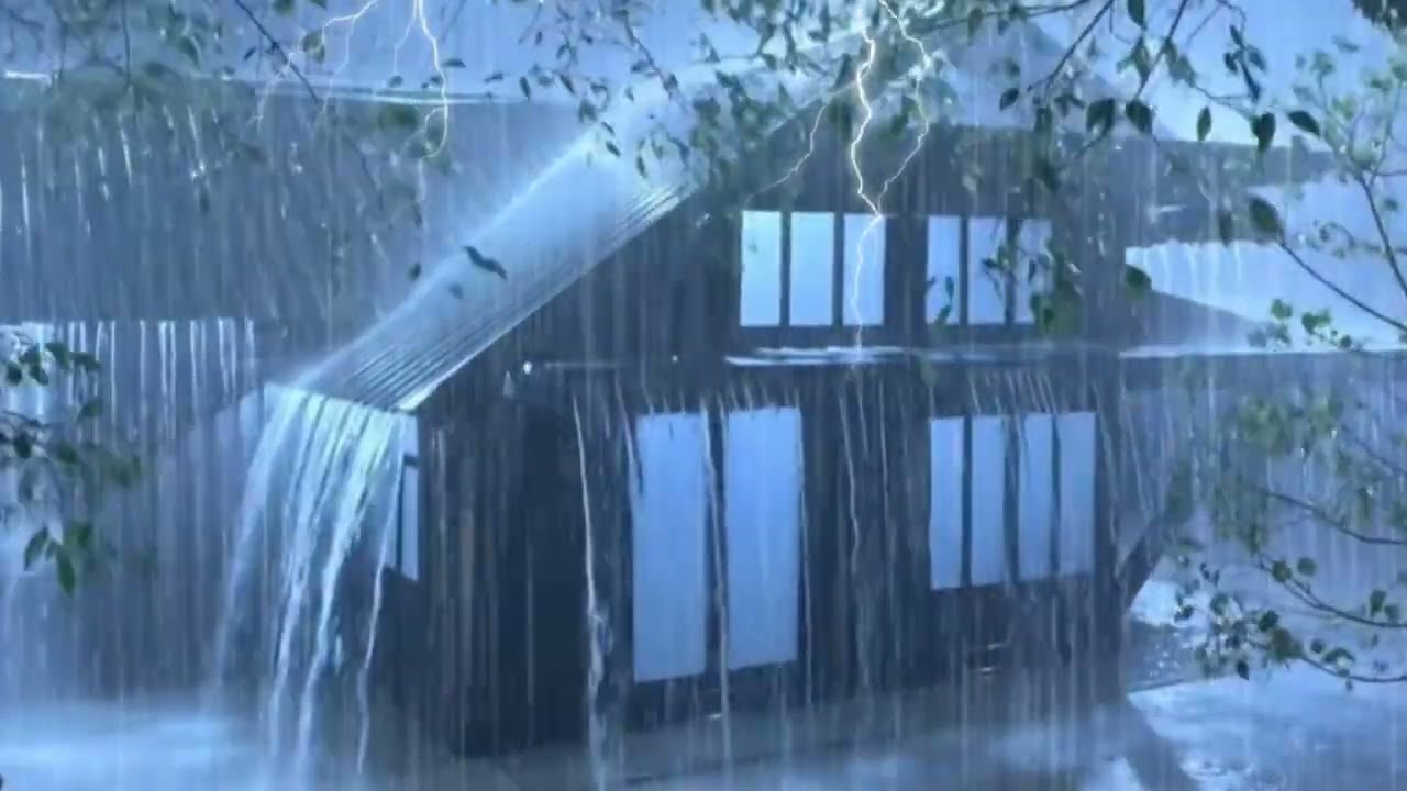 Forest Edge Rain for Peaceful Sleep 🌧️ Soft Breeze Night Sounds (1 Hour)