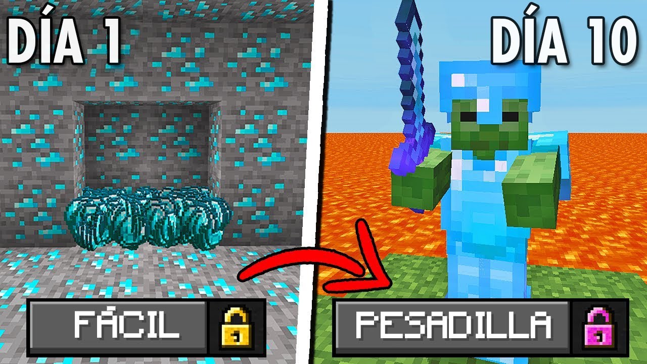 Minecraft, pero se hace progresivamente más difícil