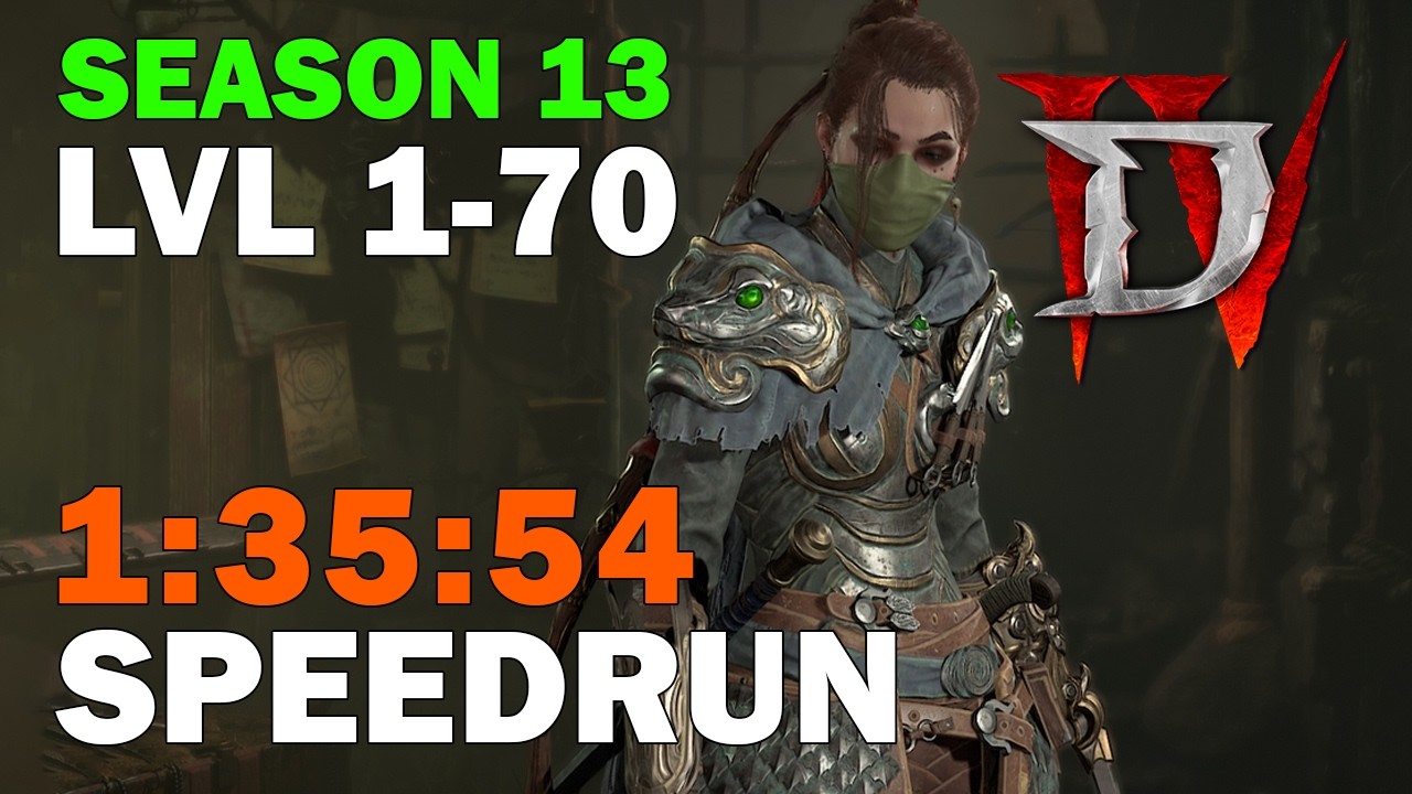 DIABLO 4 ROGUE SPEEDRUN 1-70 | PERSONAL BEST | 1:35:54 | SEASON 13 SOLO