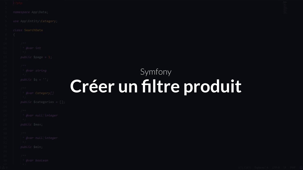 Créer un filtre produit sur Symfony