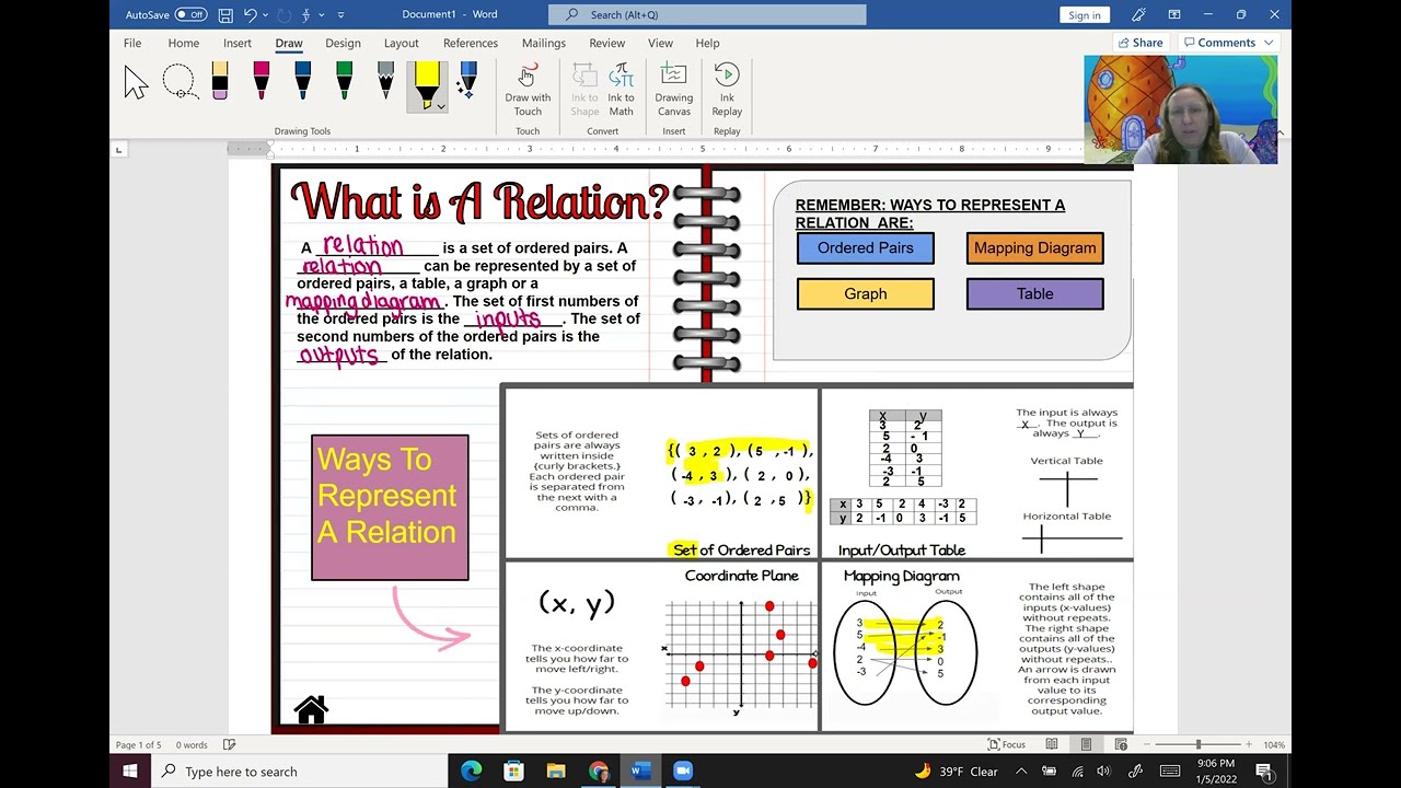 Topic 3 - Video #1: Relations and Functions