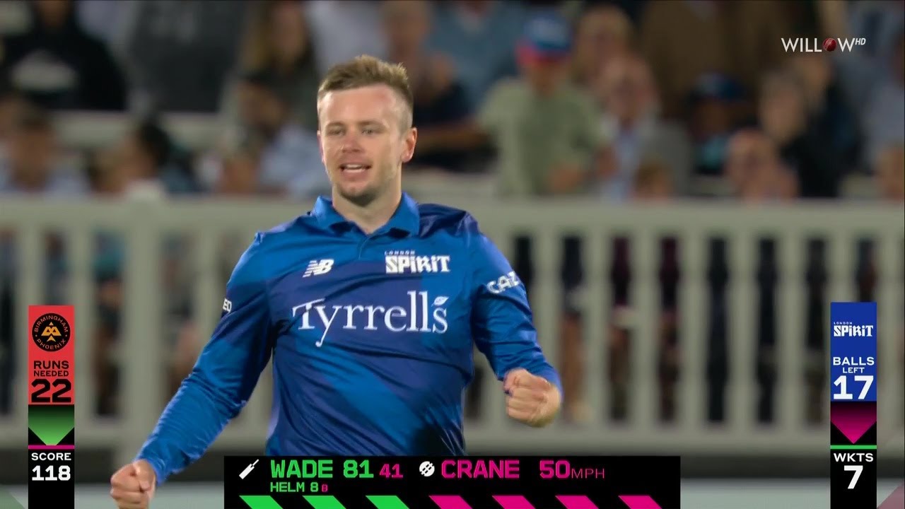 Mason Crane 4 wickets vs Birmingham Phoenix
