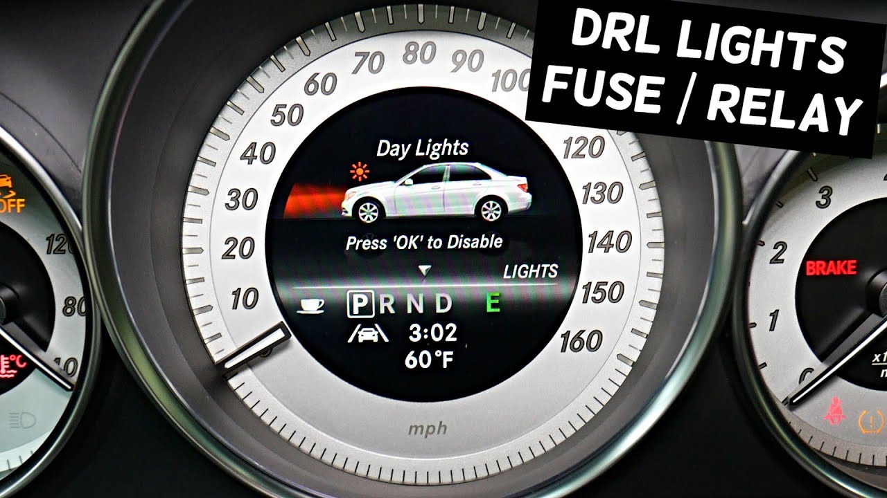 MERCEDES W204 DRL Daytame Running Lights Fuse Relay Location Replacement C250 C300 C180 C200 C220 C2