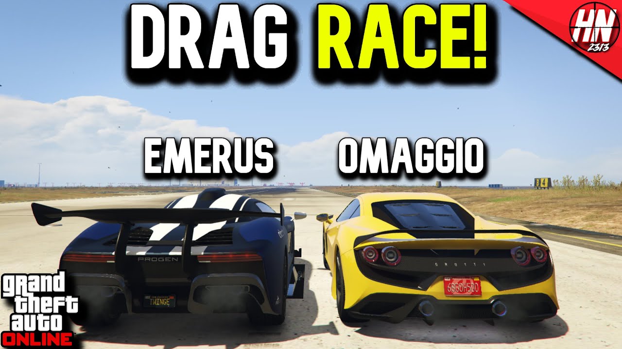 Grotti Turismo Omaggio vs Progen Emerus DRAG RACE! | GTA Online