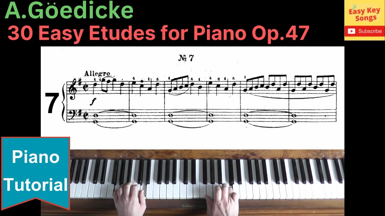 A. Goedicke (Alexander Gedike) - Etude No.7 Op47. Piano Tutorial with score.