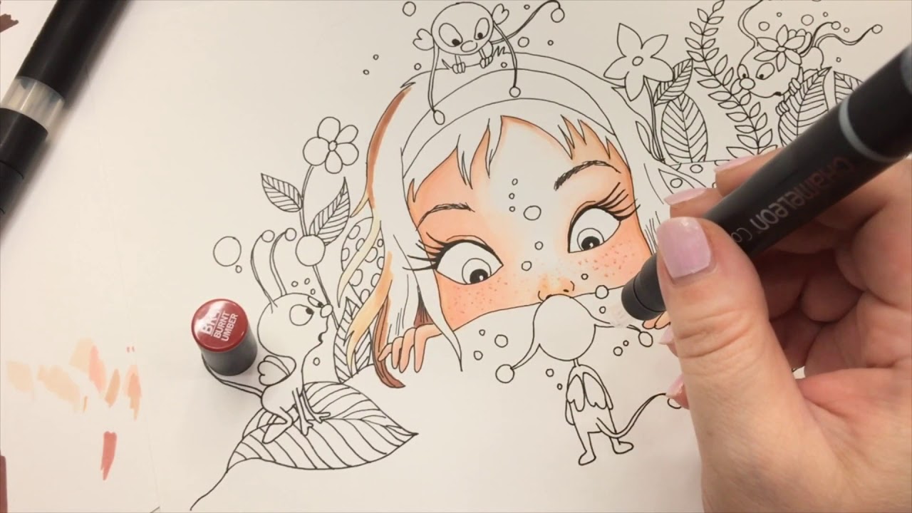 Chameleon Magic - Art Tutorial with Free Coloring Page Download by Sandrartes