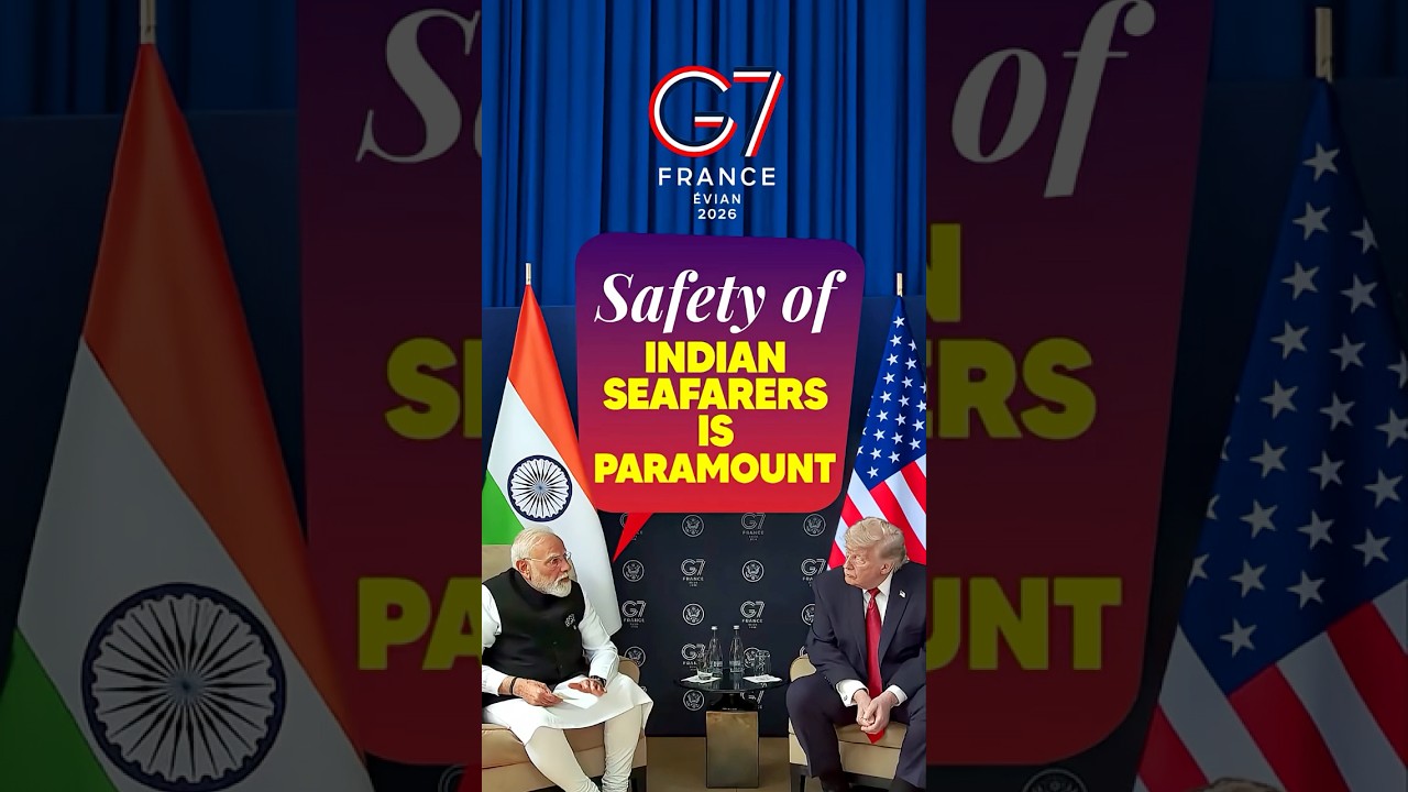 Freedom of navigation & safety of Indian seafarers is Paramount, PM Modi #g7 #shorts #pmmodi #trump