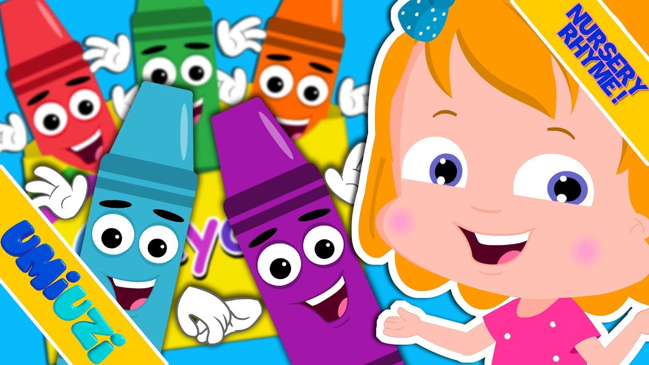 Umi Uzi | Five Little Crayons | jumping on bed | Nursery Rhymes Songs For Kids | Videos For children