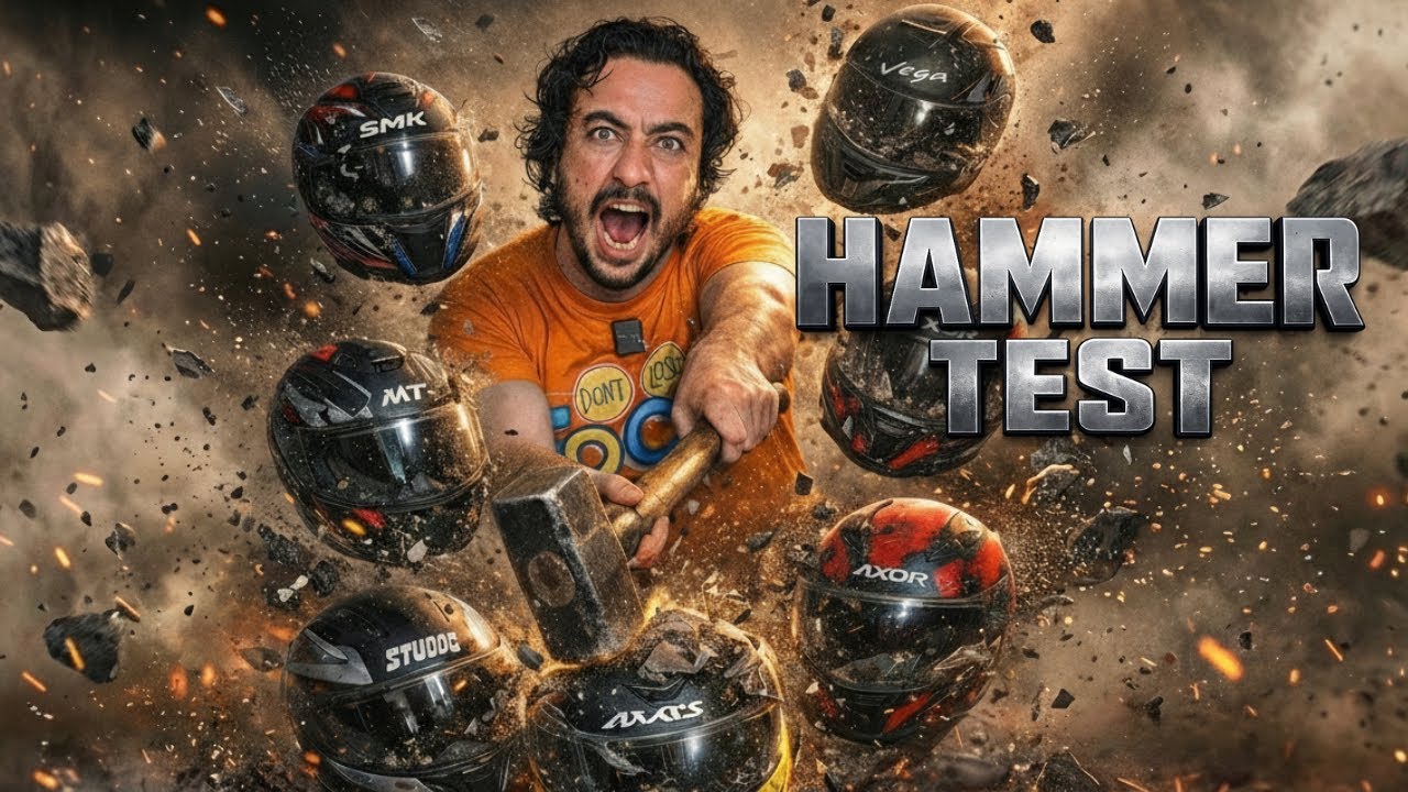 Hammer test on MT, AXOR, SMK, VEGA, STUDDS & AXXIS HELMETS #TechnicalTiger