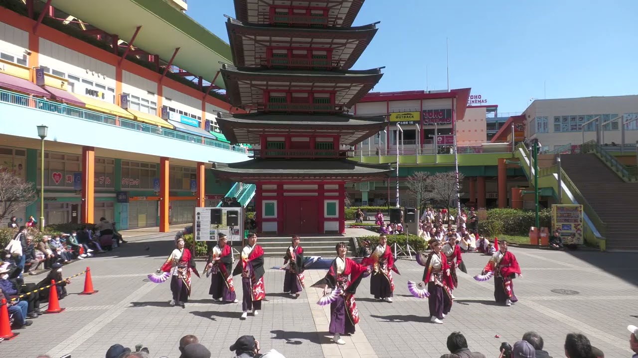 [4K]よさこい踊り隊「虹組」(Ebinaよさこい 2026/七重の塔前/一部)