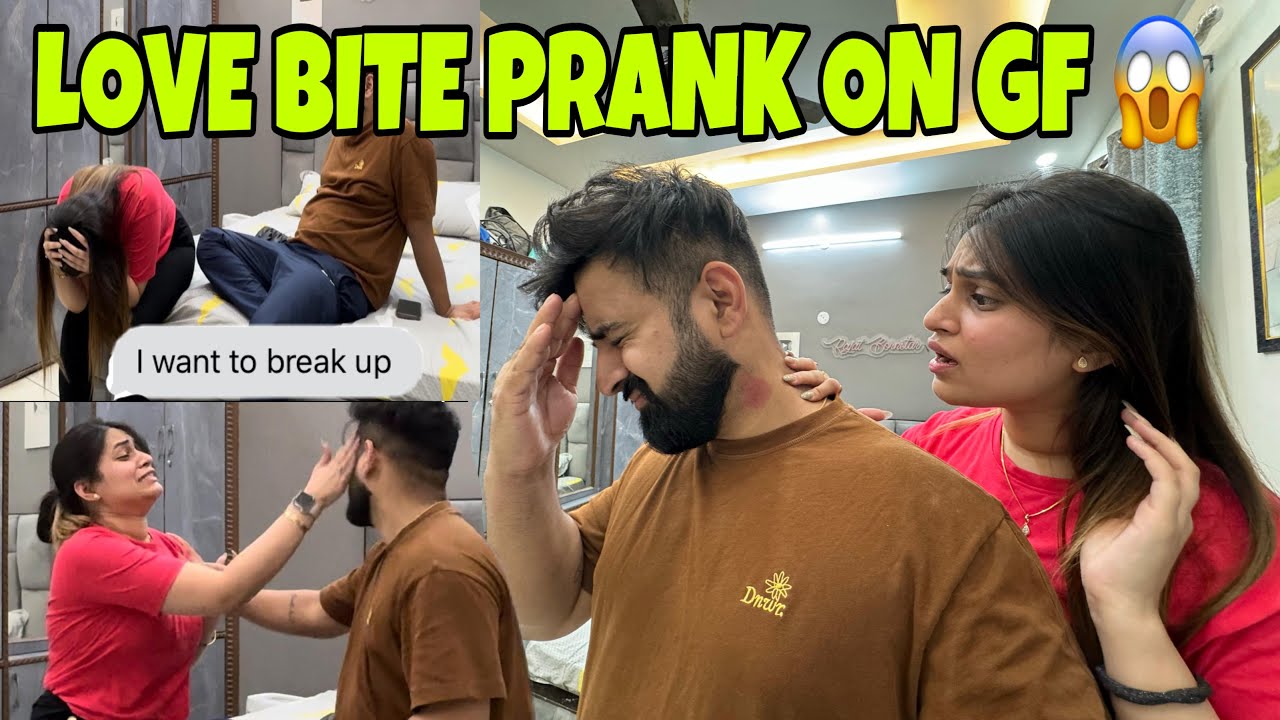 LOVE BITE PAKDI GAYI😱💋 | Prank on Girlfriend😂 #lovebiteprank  #prank #funny
