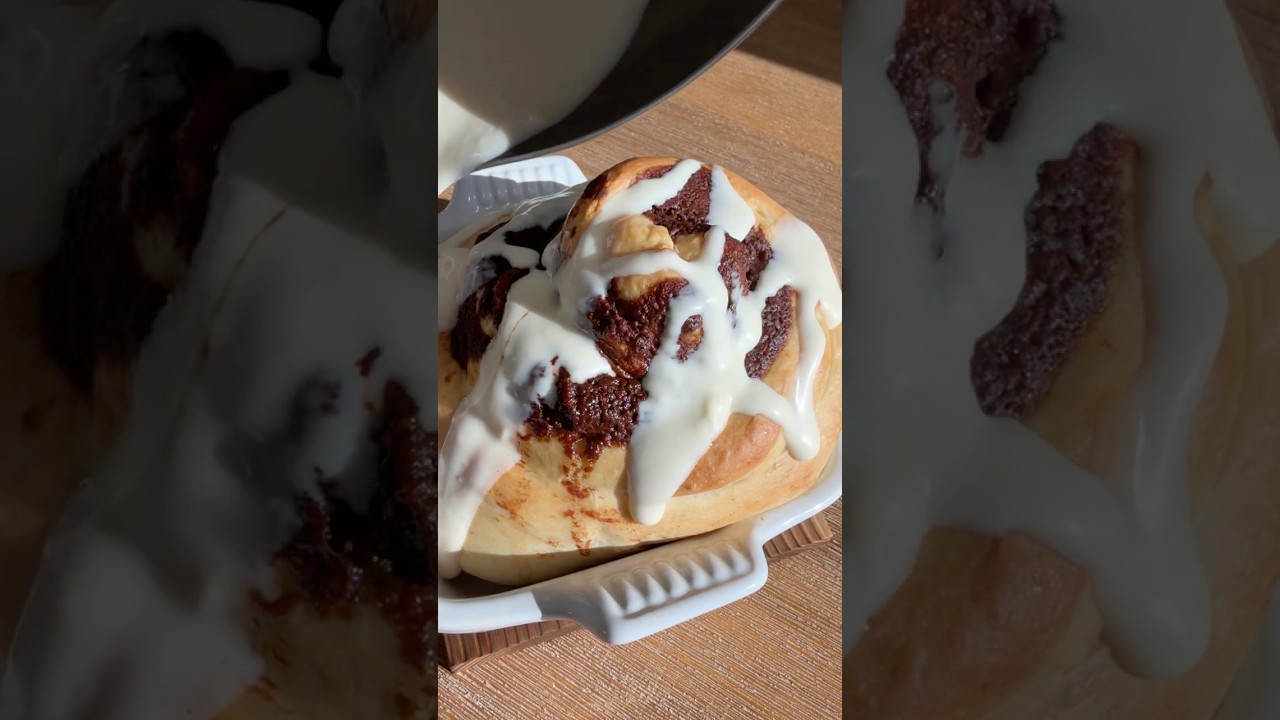 Sourdough Discard Cinnamon Rolls stuffed with custard cream
