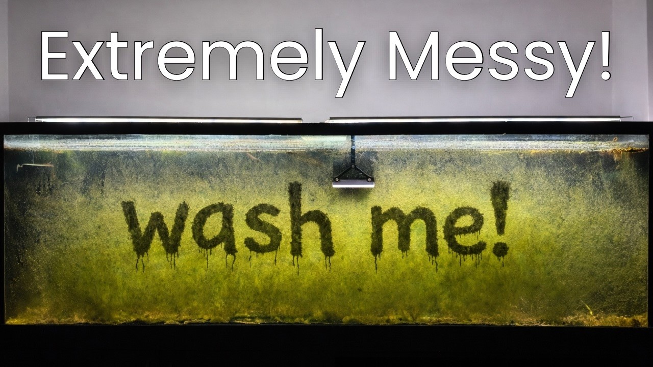 Scraping Algae From Aquarium Glass | Satisfying Tank Cleaning With Razor Blade