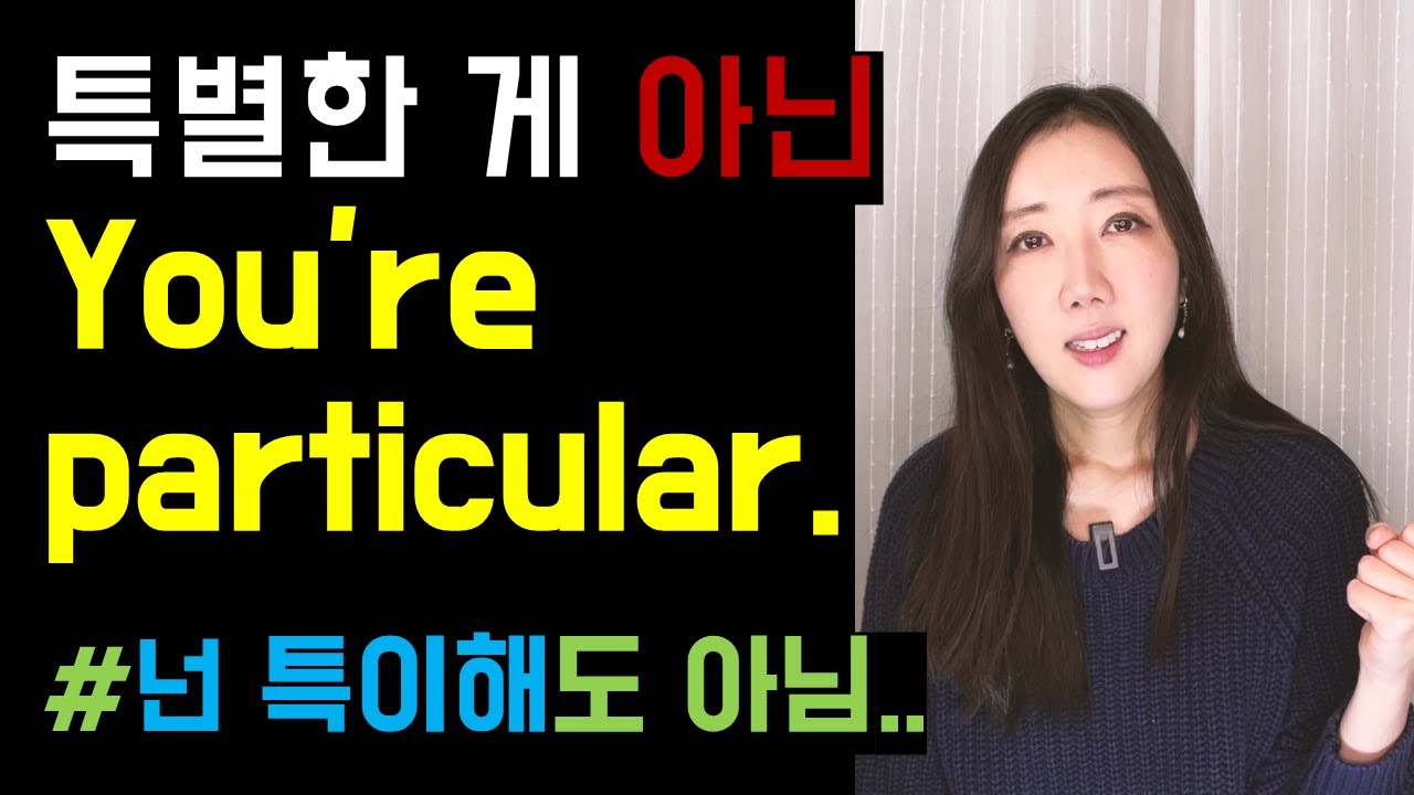 You're particular는 특별하다는게 아니에요😑(넌 특이해도 아님🙅‍♂️)