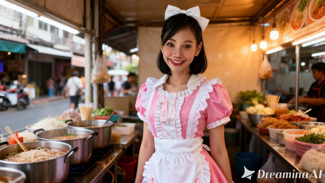 Lady Oil's Thai Street Food Live Cooking Talking Singing