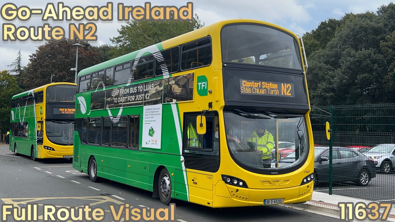 Go-Ahead Ireland | Route N2 - Full Route Visual | Heuston Station to Clontarf Station | 11637