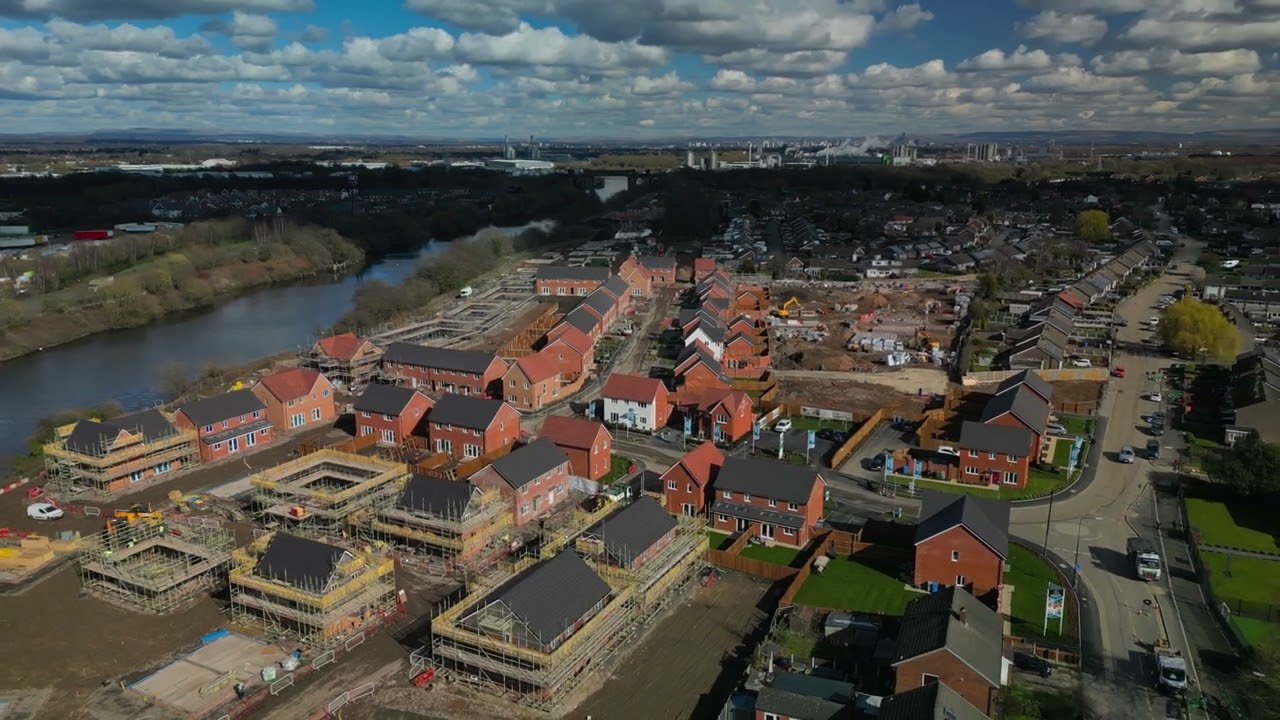 Millbank Lock - New Houses - Partington 7th March 2023 - 4K DJI MINI3 Pro - Spring