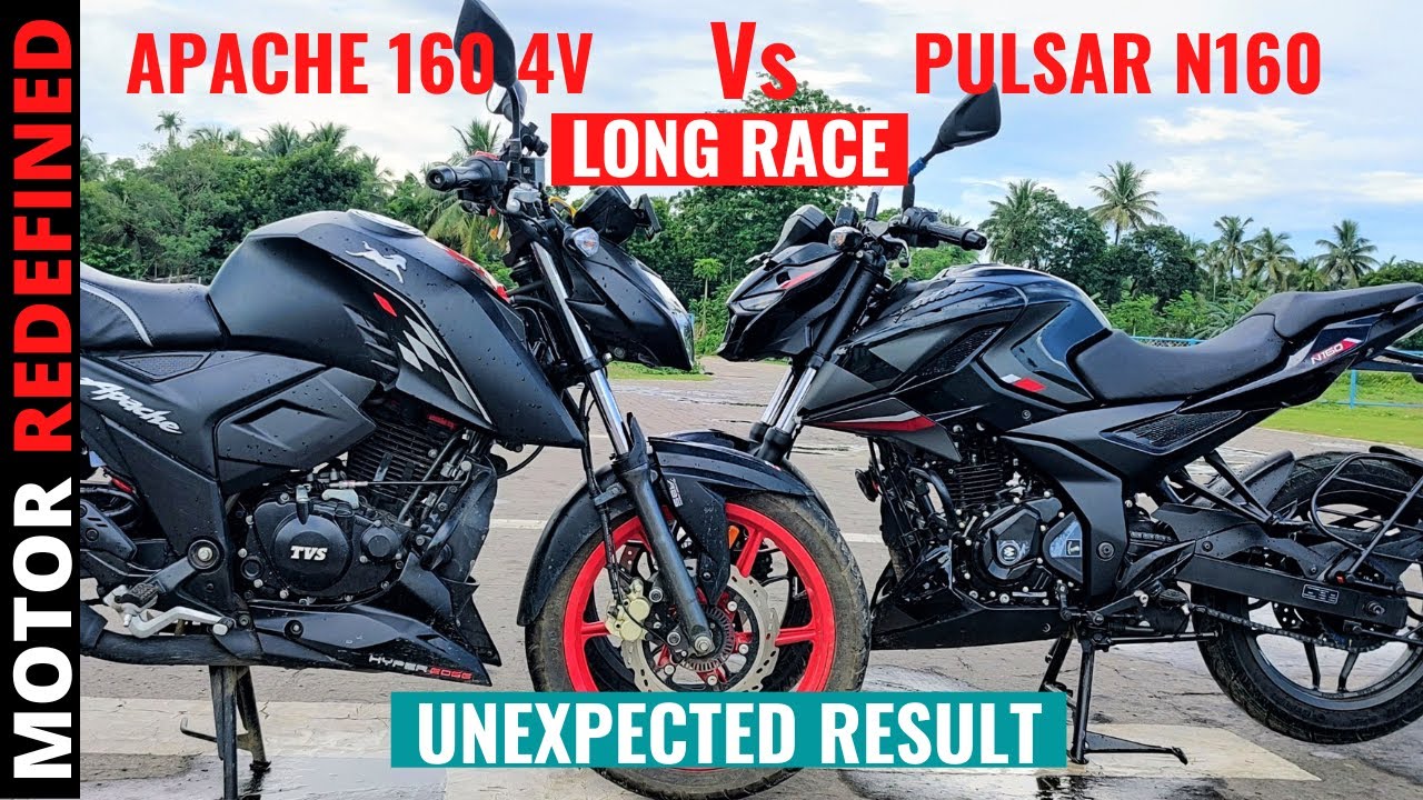 Finally Bajaj Pulsar N160 Vs Apache 160 4V Drag Race | Performance Test | Top Speed | Winner Kaun?