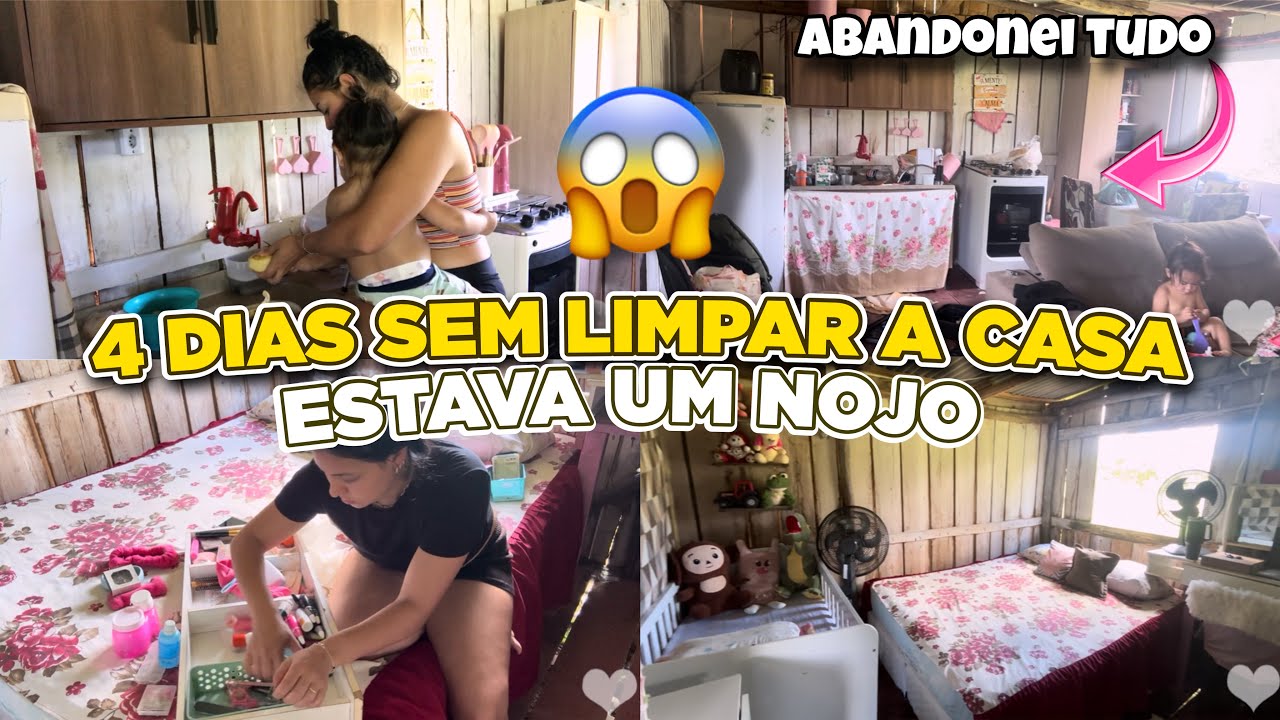 CANSEI! UM FIM DE SEMANA SIM LIMPAR A CASA 😰-4 DIAS SEM FAZER NADA OLHA NO QUE DEU 🤯#parte1