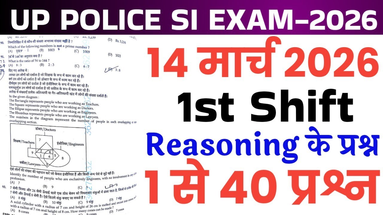 UPSI 14 March 2026 1st shift full paper Solution answer key//UPSI 14 March 1st shift Reasoning 