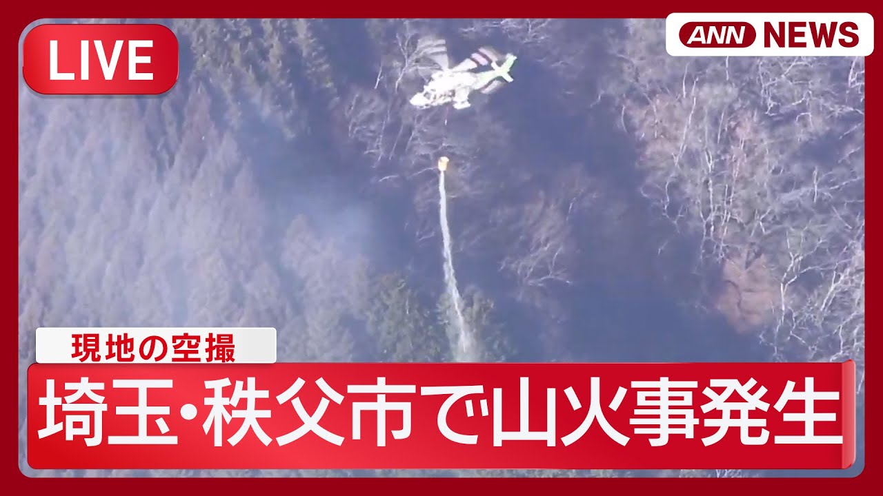 【ヘリ空撮・ライブ】埼玉･秩父市の山林火災 現在の様子は？【LIVE】(2026年1月18日) ANN/テレ朝