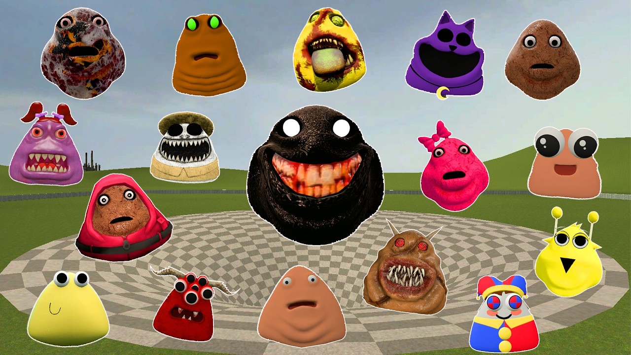 🌀SPARTAN KICKING POU BOU FAMILY FROM BOU'S REVENGE Of POU and SCARY PINK POU in BIG FUNNEL Gmod??🌀