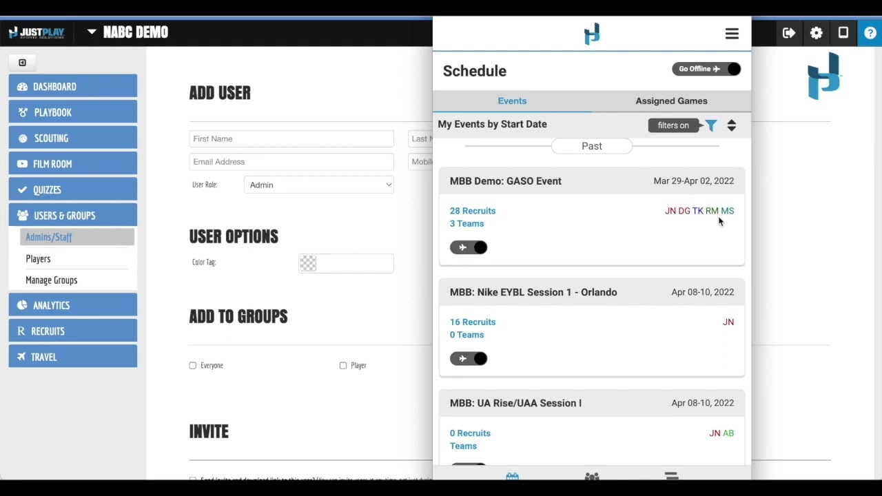 Just Play Best Practices -  Adding Staff Users