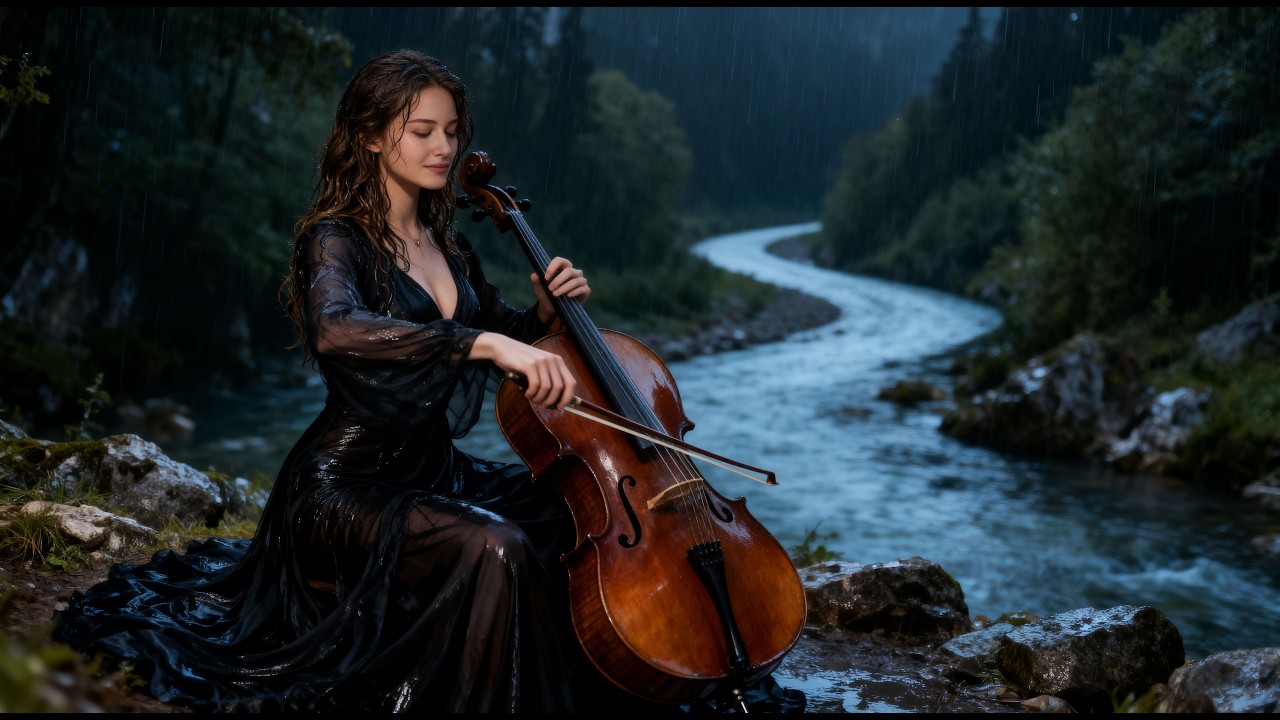 🎻🎹 Cello & Piano in Rainy Perućica Forest Night – Deep Emotional Music for Inner Peace & Sleep