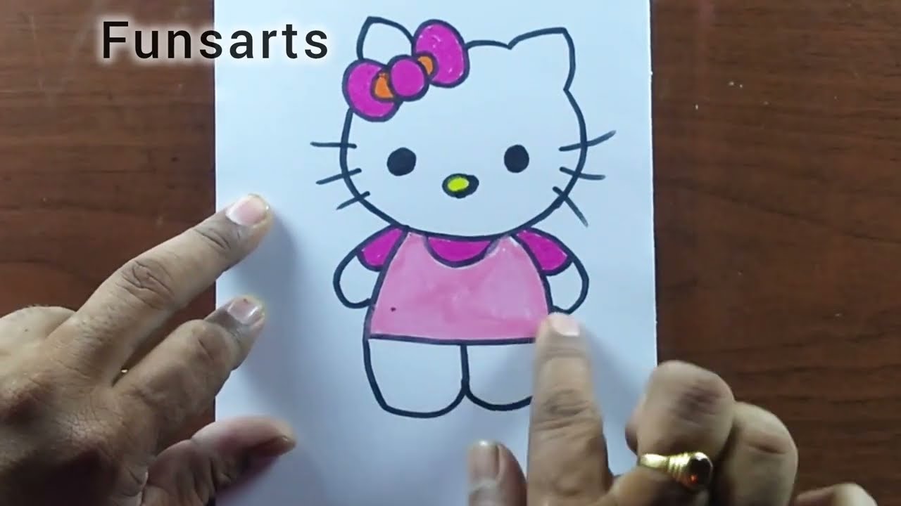 how to draw kitty easy #kitty #draw #drawing @funsarts 