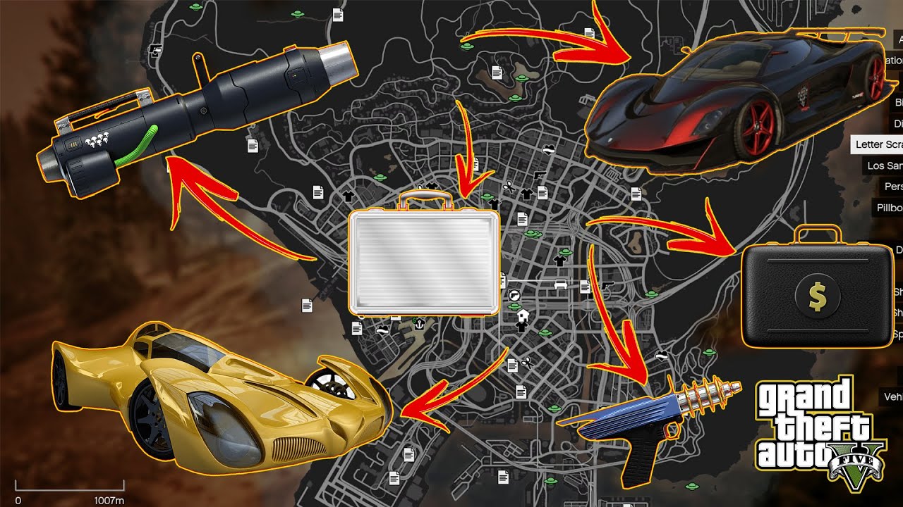 GTA V - Most Rare Weapons, Vehicles, and Money Locations (Widowmaker, Vigilante & More)